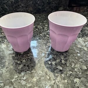 2 Duralex Picardie 8 oz Purple Violet Drinking Cups Stackable Glasses France 17l